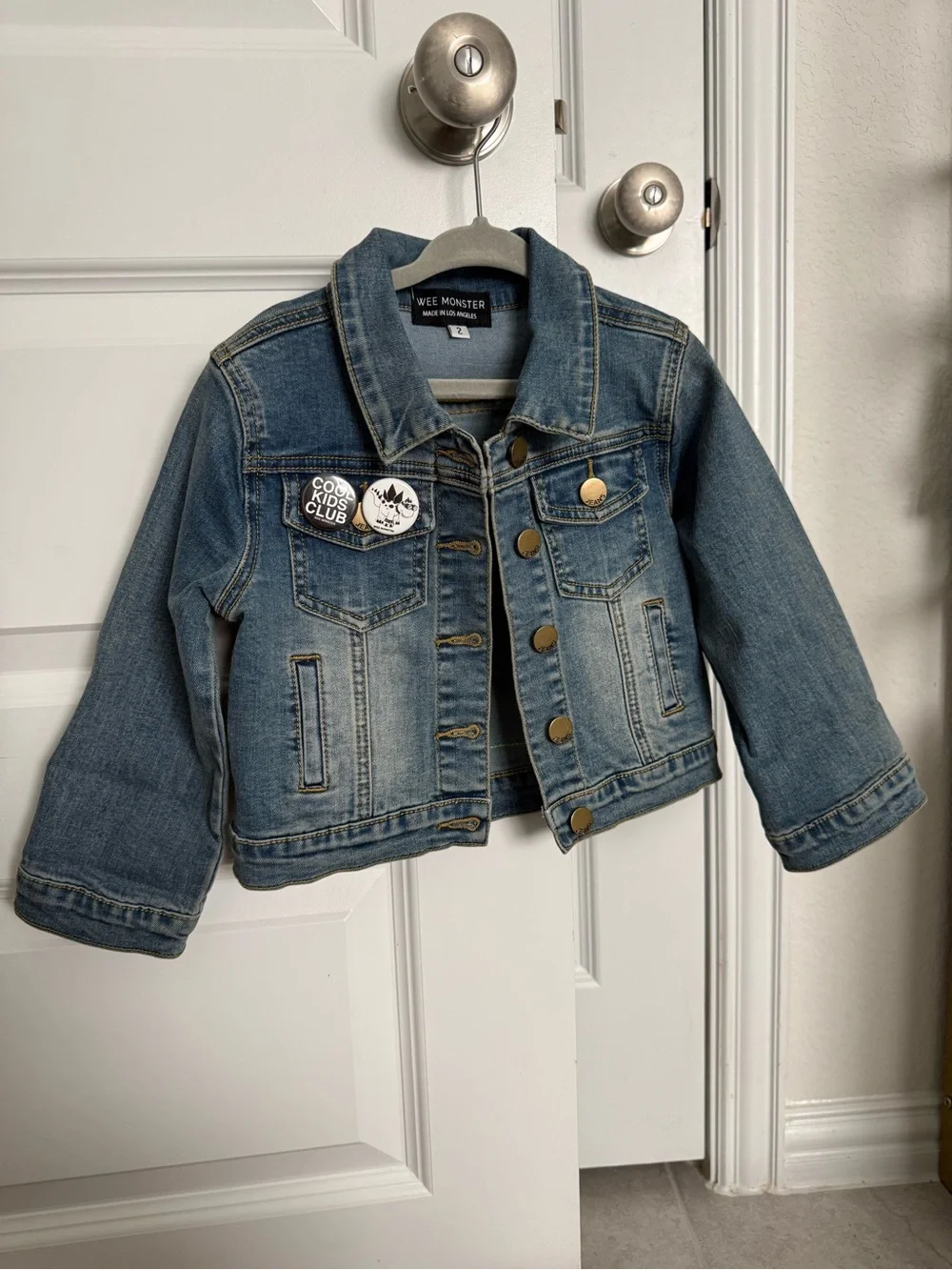 Kids' “Wee Monster” Denim Jacket with Patch Details